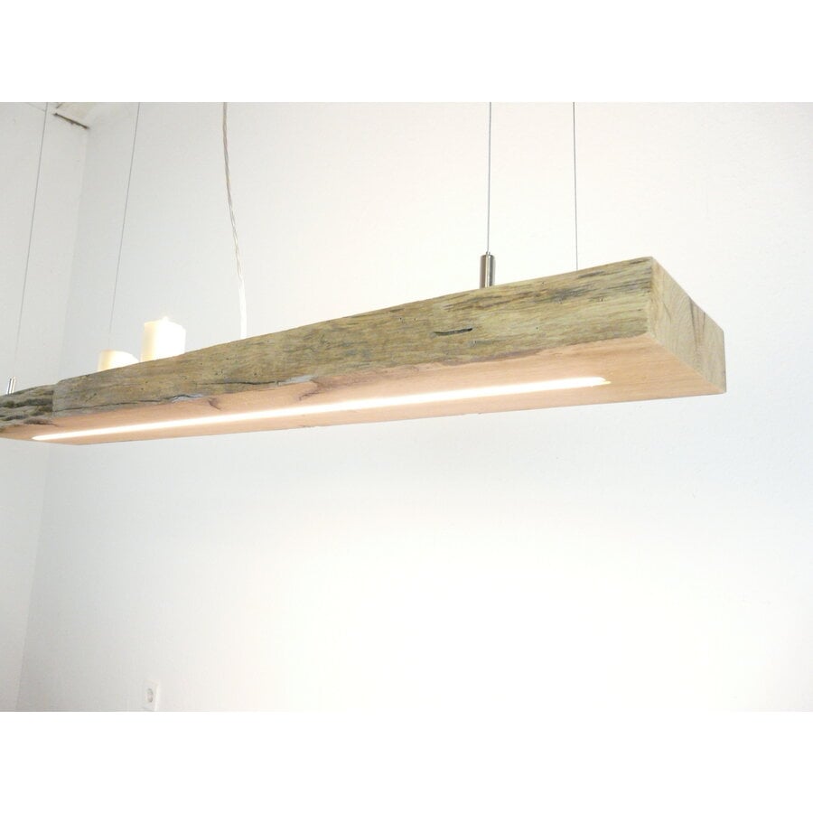 rustikale LED Lampe Hängeleuchte Antikbalken Holz Eiche-3