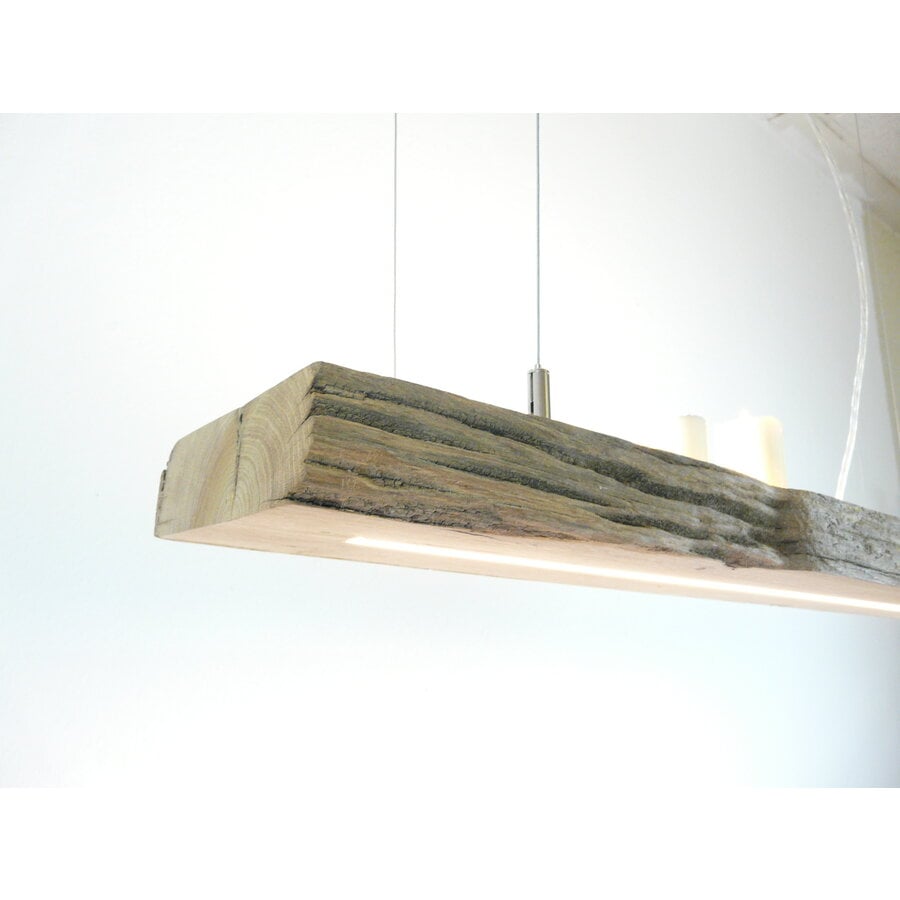 rustikale LED Lampe Hängeleuchte Antikbalken Holz Eiche-5