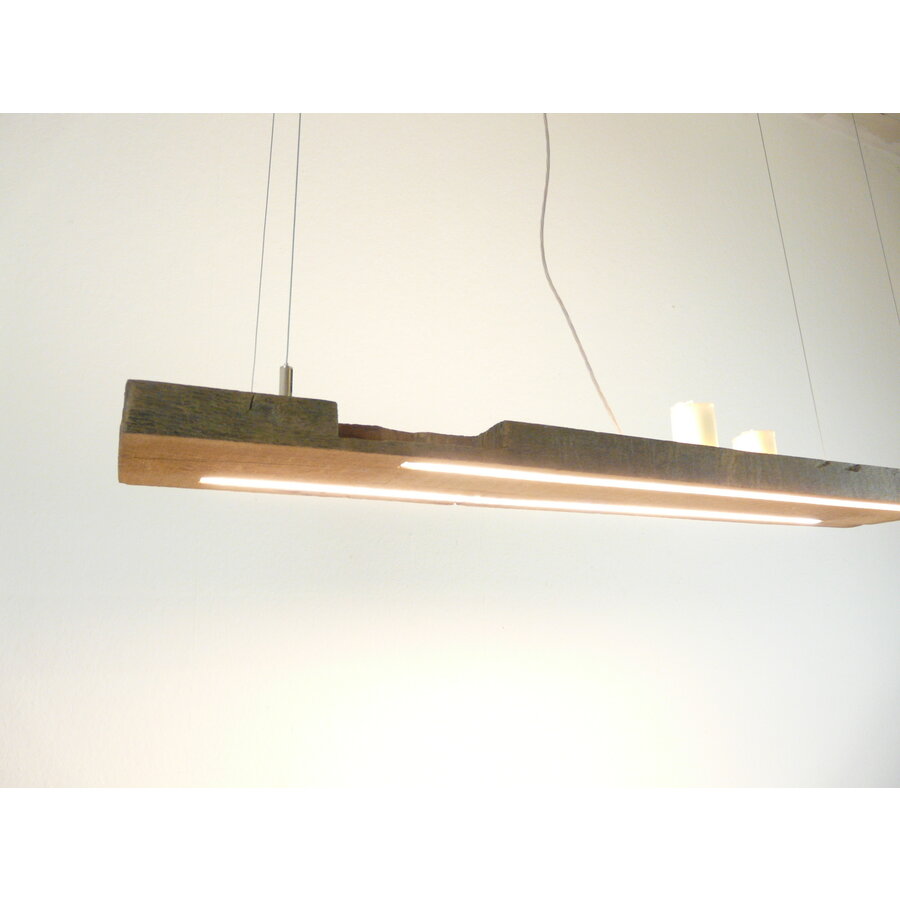 rustikale LED Lampe Hängeleuchte Antikbalken Holz Eiche-3