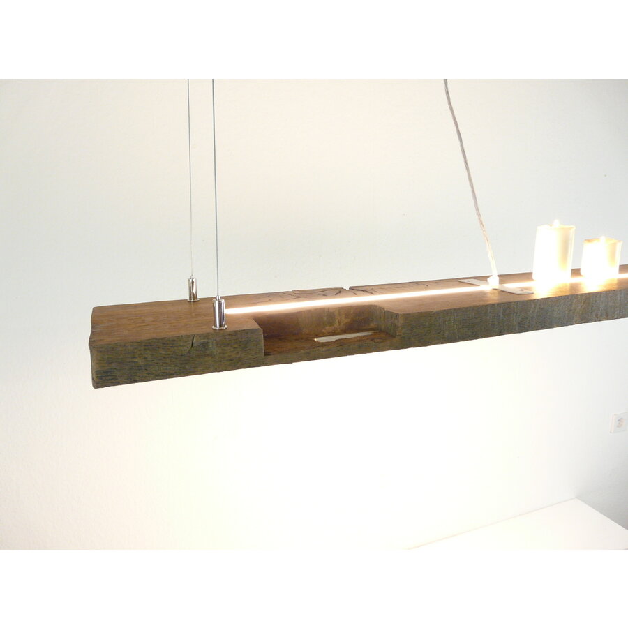rustikale LED Lampe Hängeleuchte Antikbalken Holz Eiche-4