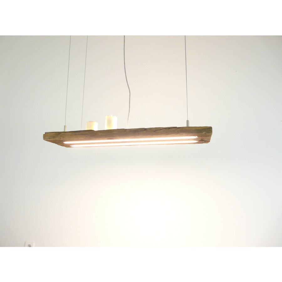 kleine rustikale LED Lampe Hängeleuchte Antikbalken Holz Eiche-1