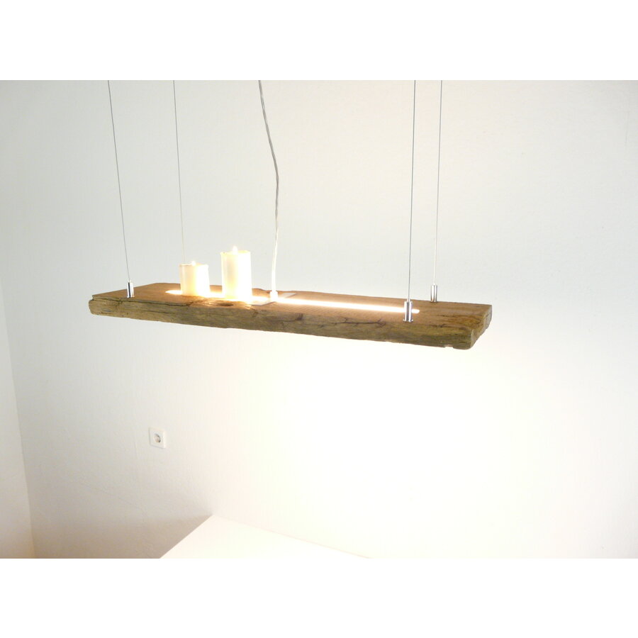 kleine rustikale LED Lampe Hängeleuchte Antikbalken Holz Eiche-3