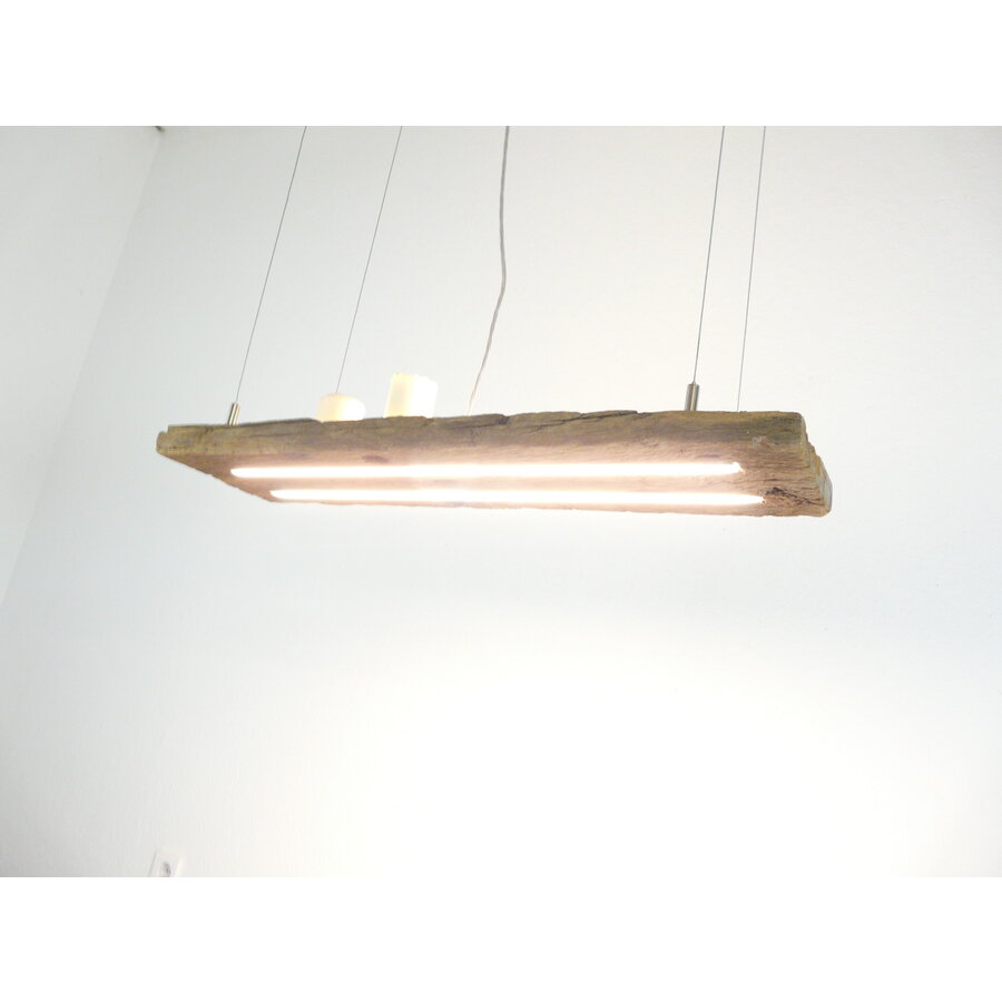 kleine rustikale LED Lampe Hängeleuchte Antikbalken Holz Eiche-5