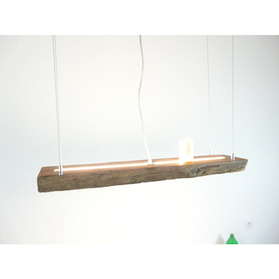 rustikale LED Lampe Hängeleuchte Antikbalken Holz Eiche-3