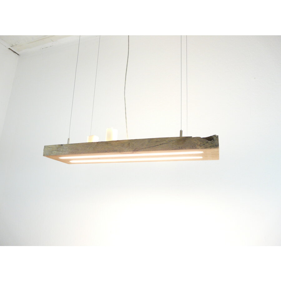 rustikale LED Lampe Hängeleuchte Antikbalken Holz Eiche-4