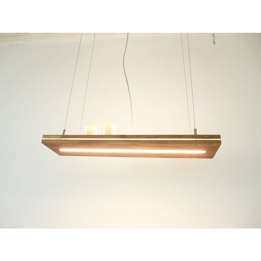 Hängelampe "Sandwich" Akazie  120 cm Ober Unterlicht-3
