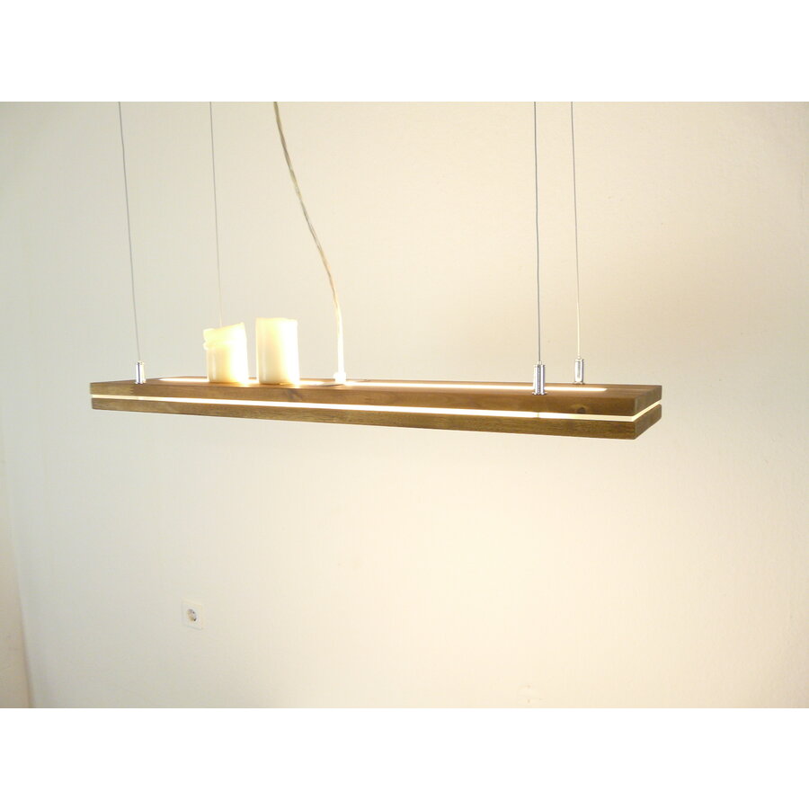 Hängelampe "Sandwich" Akazie  120 cm Ober Unterlicht-4