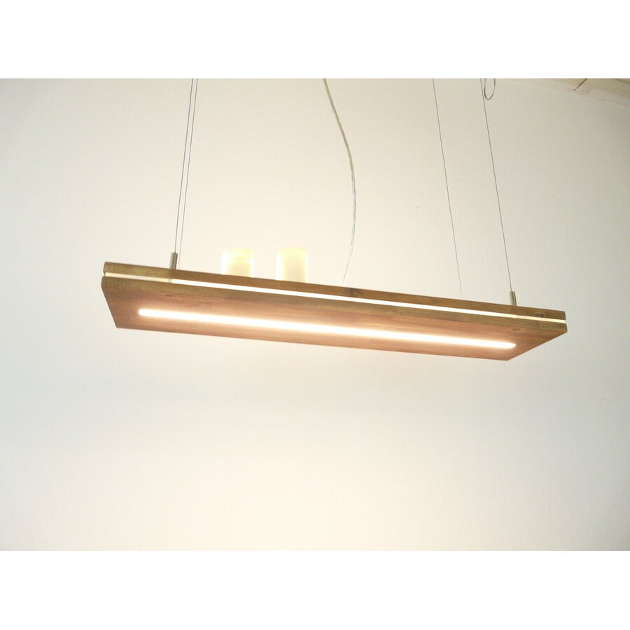 Hängelampe "Sandwich" Akazie 120 cm Ober Unterlicht-3