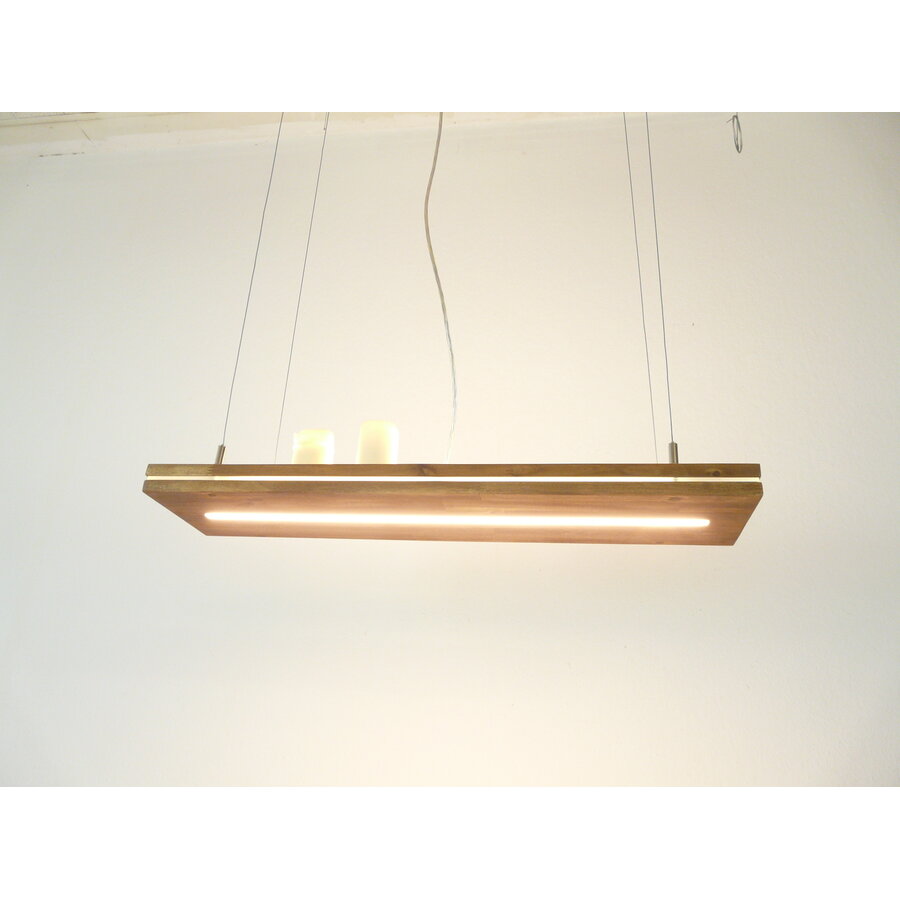 Hängelampe "Sandwich" Akazie 120 cm Ober Unterlicht-4