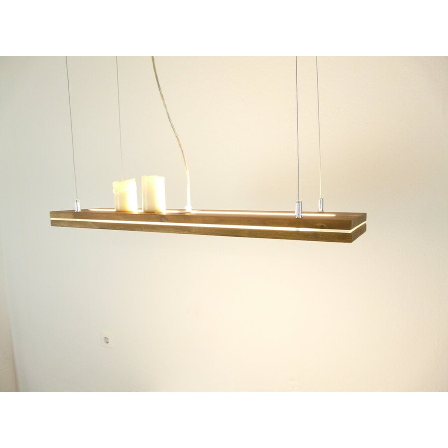 Hängelampe "Sandwich" Akazie 120 cm Ober Unterlicht-2