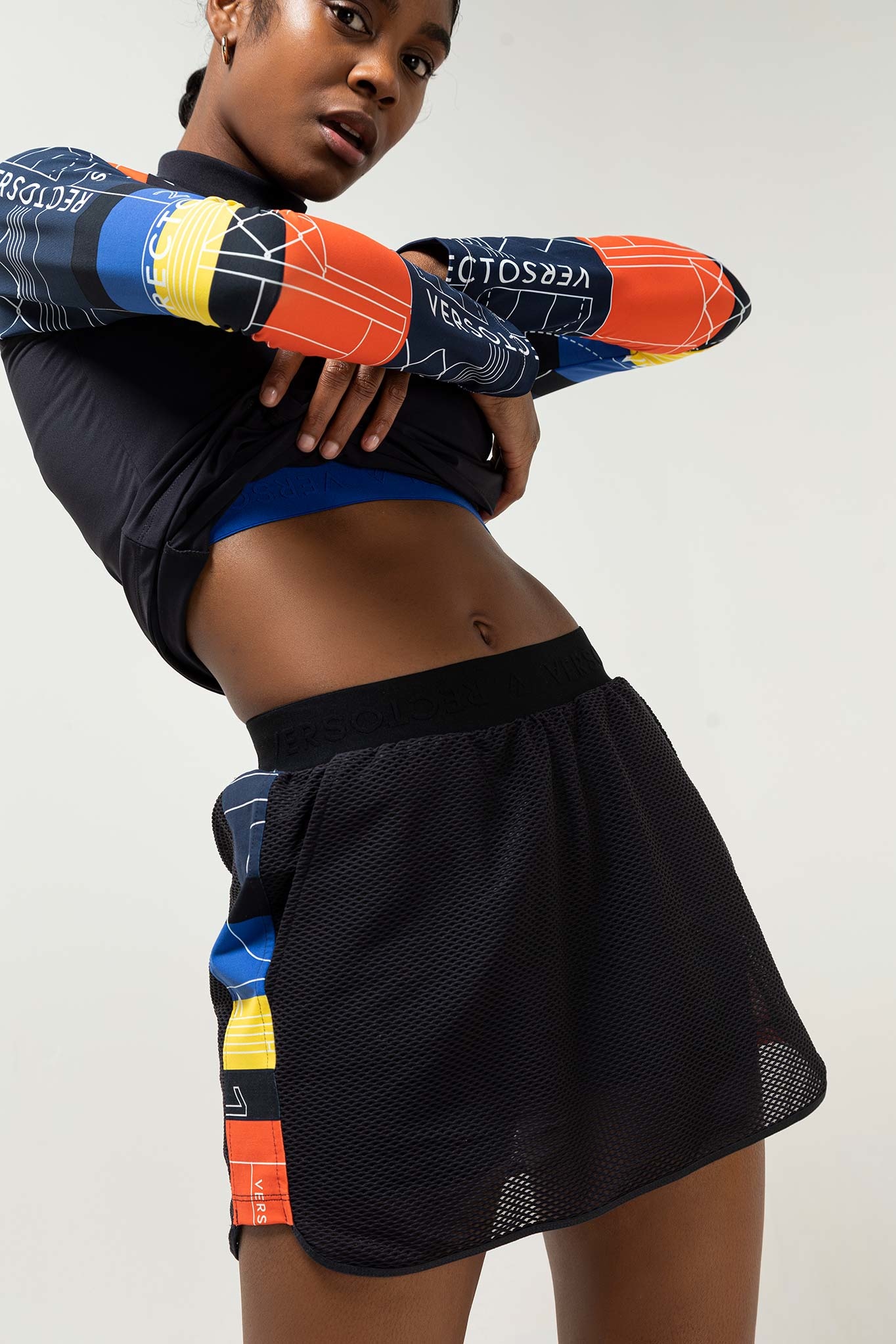 Tennis Skirt Multicolor l Dark Blue - RectoVerso Sports