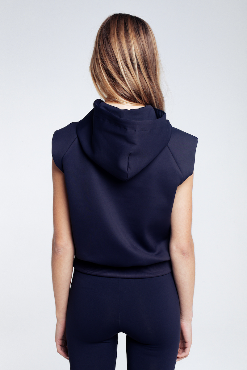 RECTO VERSO Sleeveless Spacer Hoodie Robin