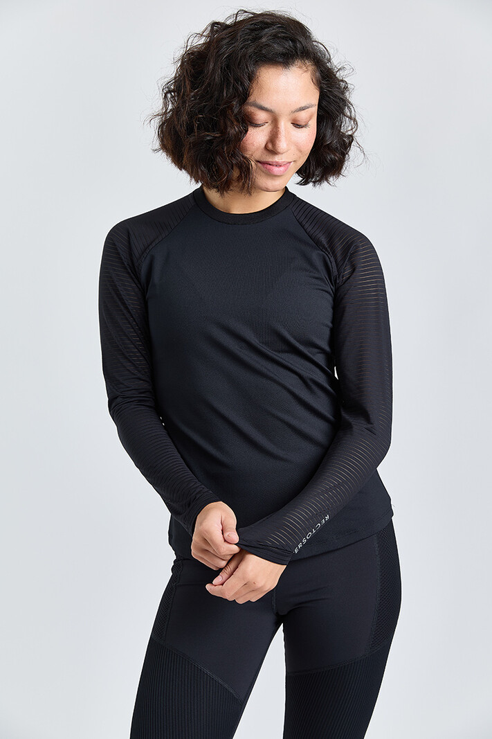 トップス typeshade REBELLION LONG T SHIRT BLACK T Shirt Lange Mouw Rebel Black - RectoVerso Sports
