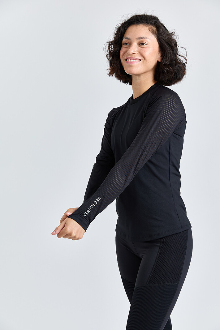 T Shirt Lange Mouw Rebel Black - RectoVerso Sports