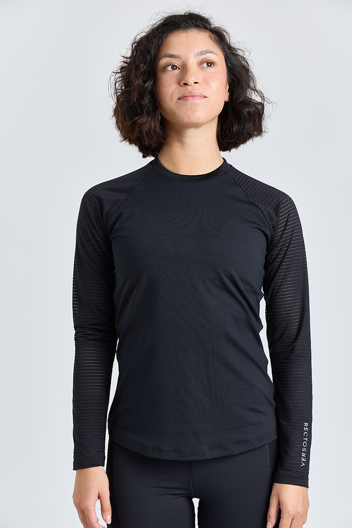 T Shirt Lange Mouw Rebel Black - RectoVerso Sports