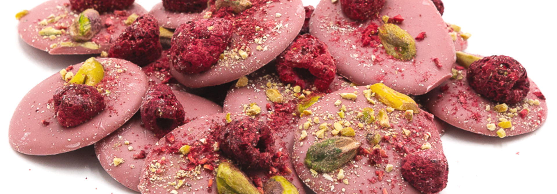 Ruby with raspberry and pistachios