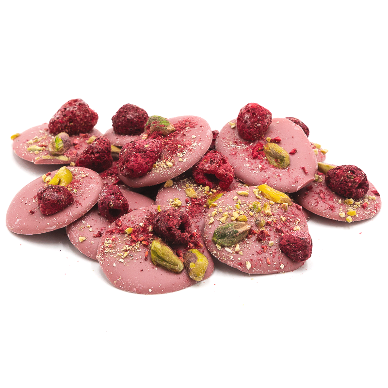 Mendiants ruby with raspberries and pistachios Mendiants ruby with raspberries and pistachios