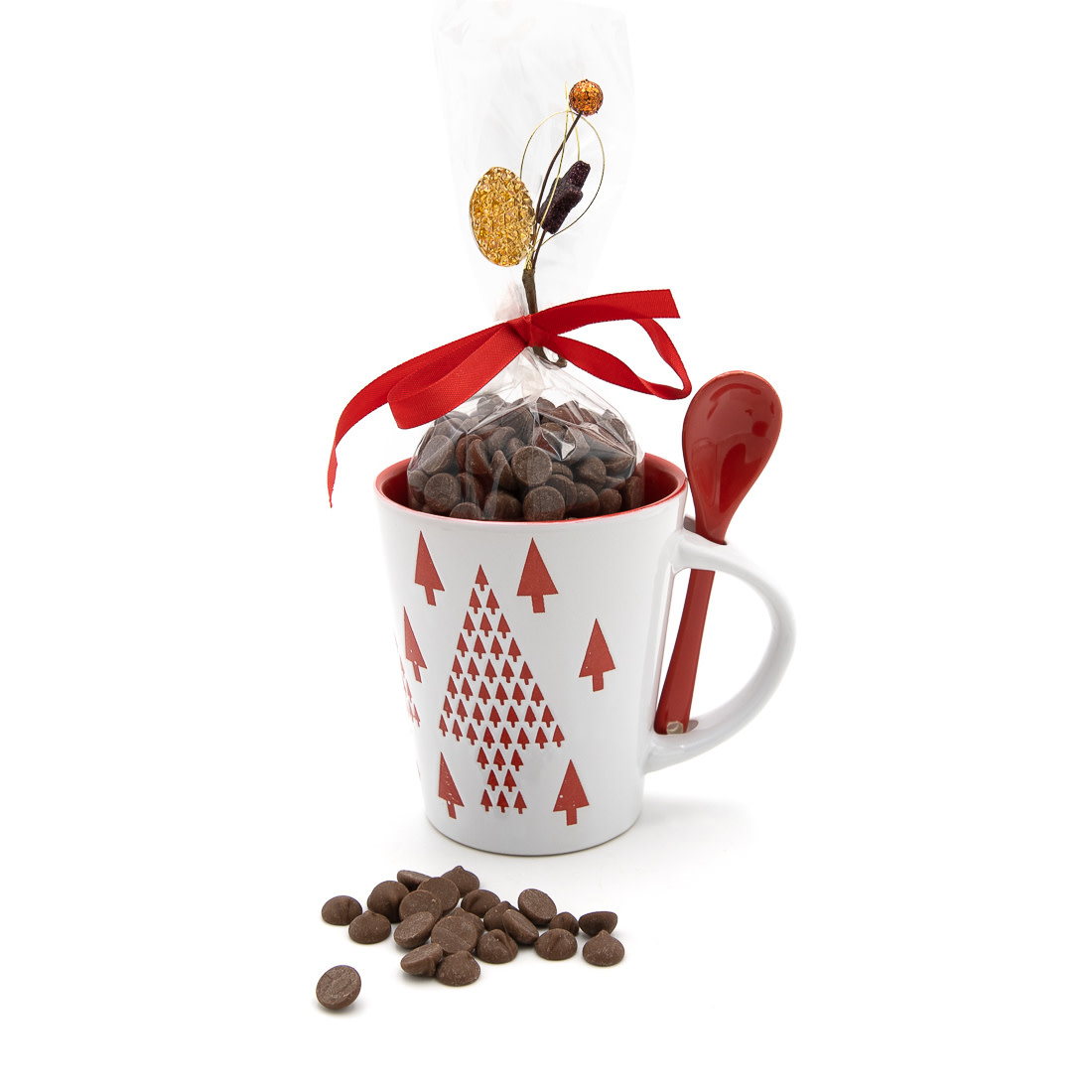 Hot milk chocolate in mug (red tree) 200 Grs