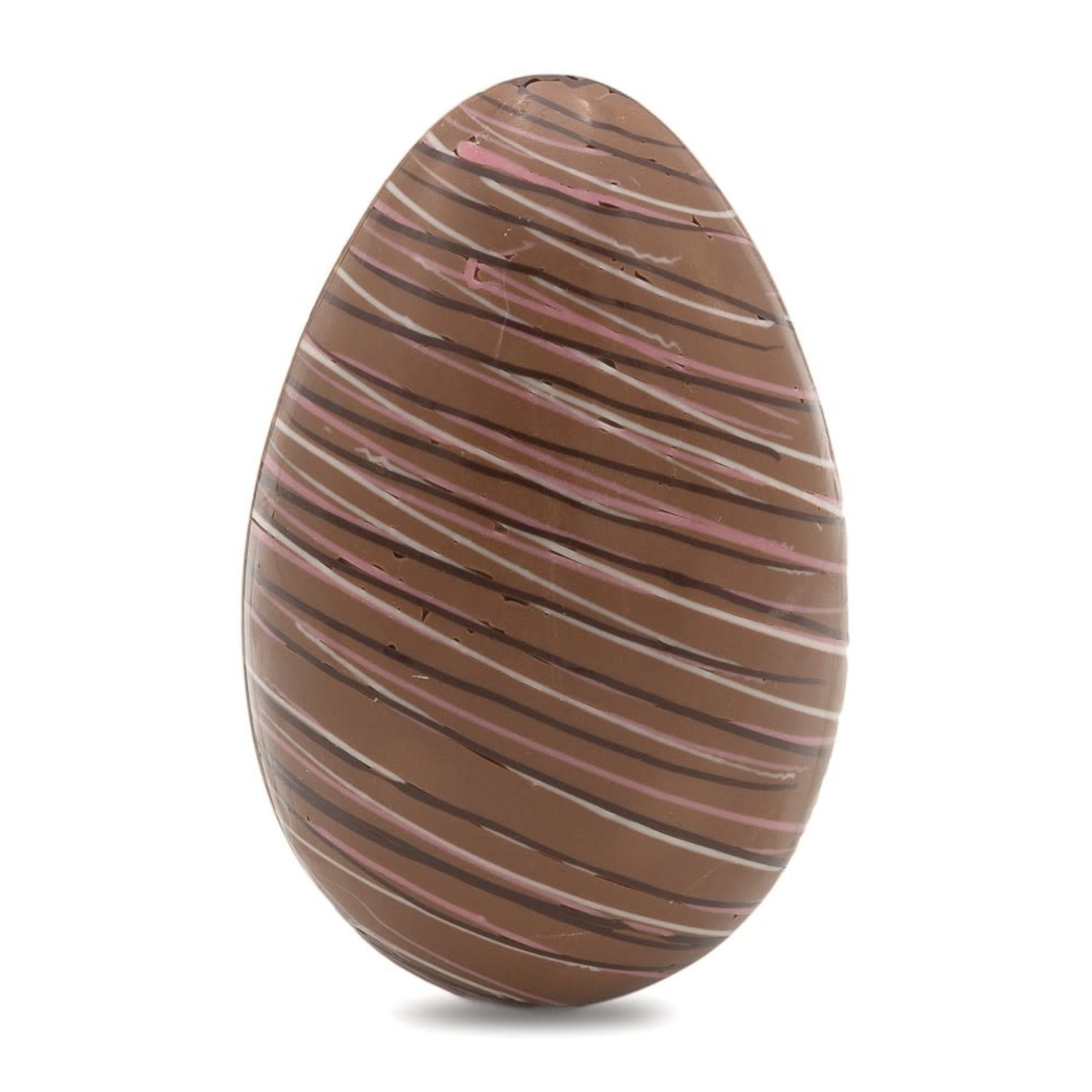 Easter striped egg (milk chocolate) - The Belgian Chocolate Makers