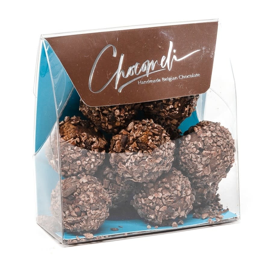 Ballotin of belgian chocolate truffles (cocoa nibs) 150 Grs