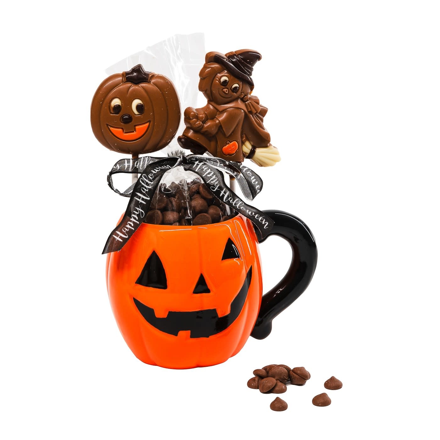 Hot chocolate in pumpkin mug (milk) 200 Grs