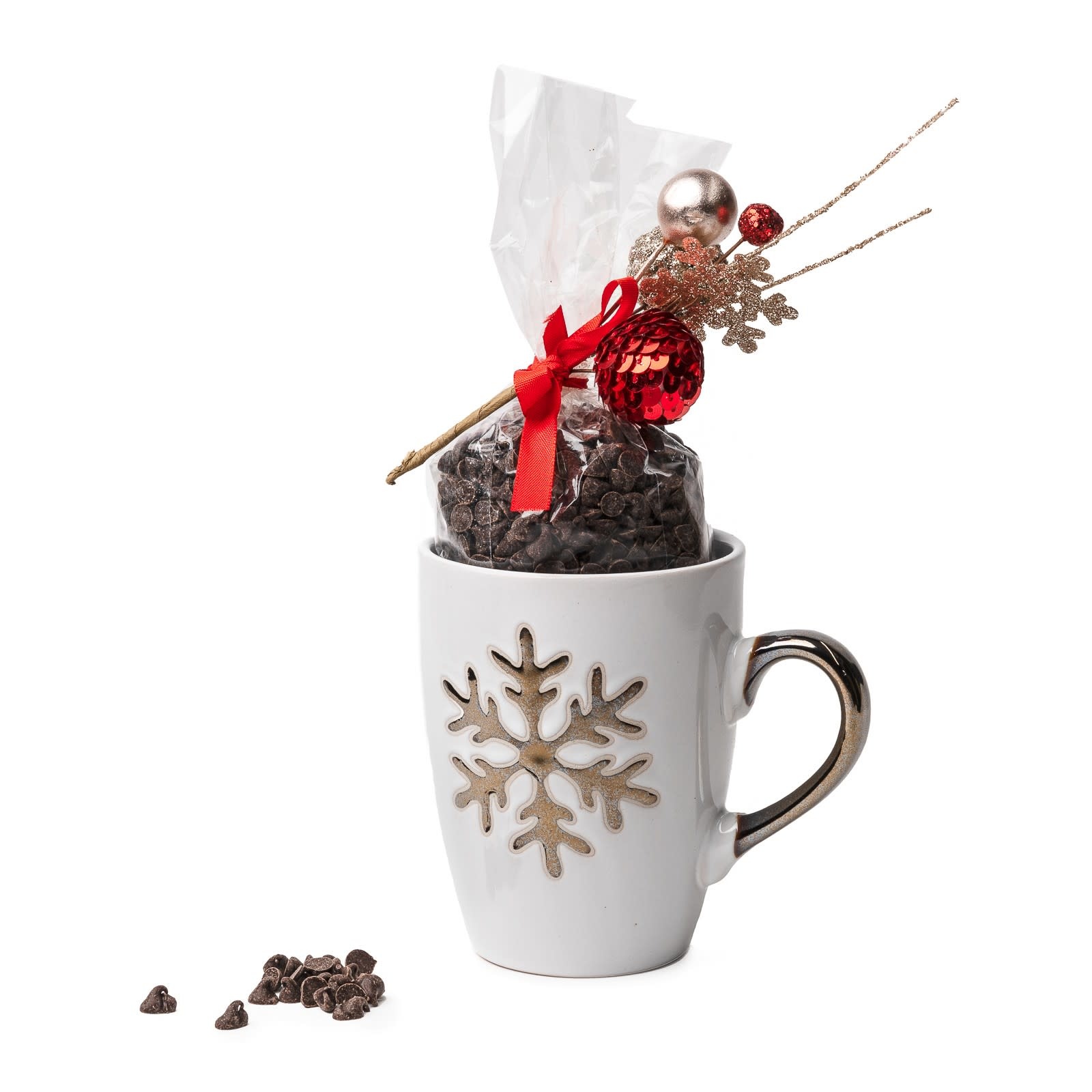 Hot dark chocolate in mug (snowflake) 200 Grs