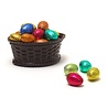 The Belgian Chocolate Makers Basket with Easter eggs (dark chocolate) 280 Grs The Belgian Chocolate Makers Basket with Easter eggs (dark chocolate) 280 Grs