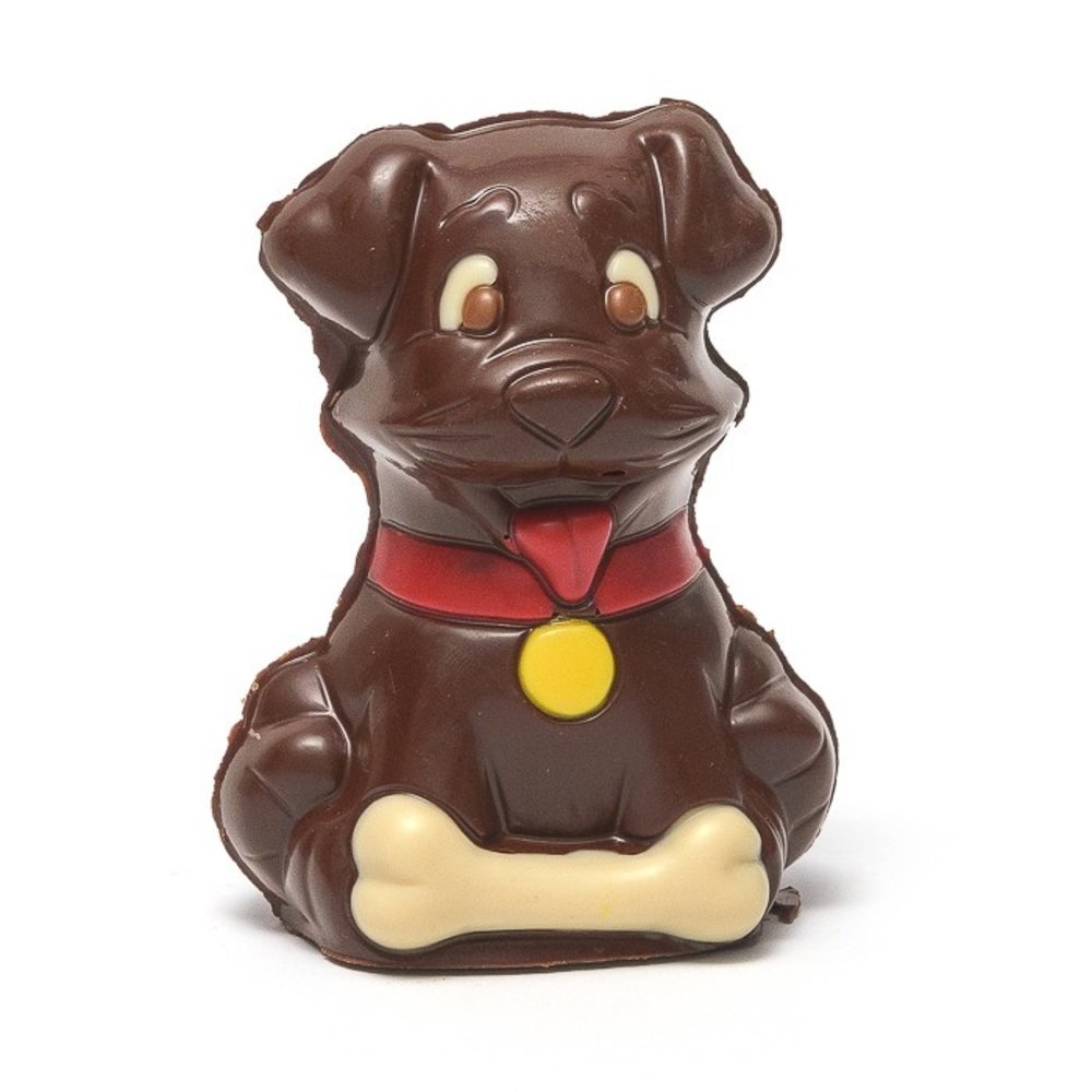 Dog chocolate figurine (dark) 75 Grs - The Belgian Chocolate Makers