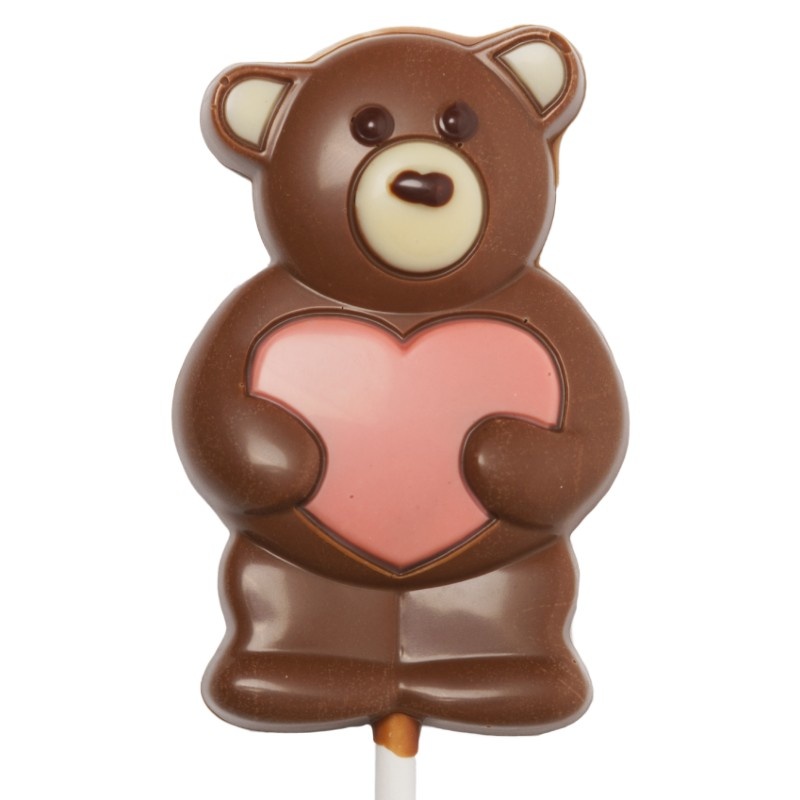Lollipop bear pink (milk chocolate) 20 Grs Lollipop bear pink (milk chocolate) 20 Grs