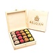The Belgian Chocolate Makers Wooden gift box with 16 truffles 240 Grs The Belgian Chocolate Makers Wooden gift box with 16 truffles 240 Grs