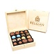 The Belgian Chocolate Makers Wooden gift box with 16 pralines 240 Grs The Belgian Chocolate Makers Wooden gift box with 16 pralines 240 Grs
