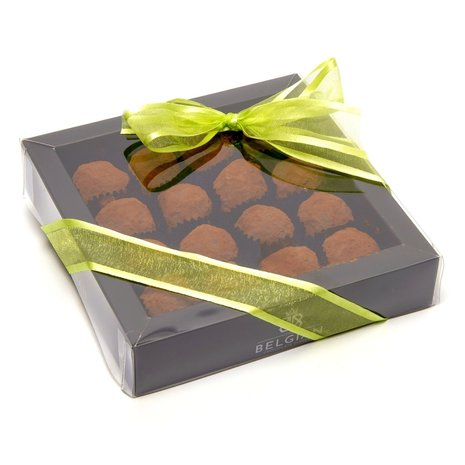 Happy Holidays Gourmet Belgian Chocolate Truffle Gift Box (9 Truffles) -  JustCandy.com