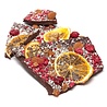 The Belgian Chocolate Makers Dark chocolate bar 72% from Philippines (Mana) with raspberries, almonds and oranges The Belgian Chocolate Makers Dark chocolate bar 72% from Philippines (Mana) with raspberries, almonds and oranges