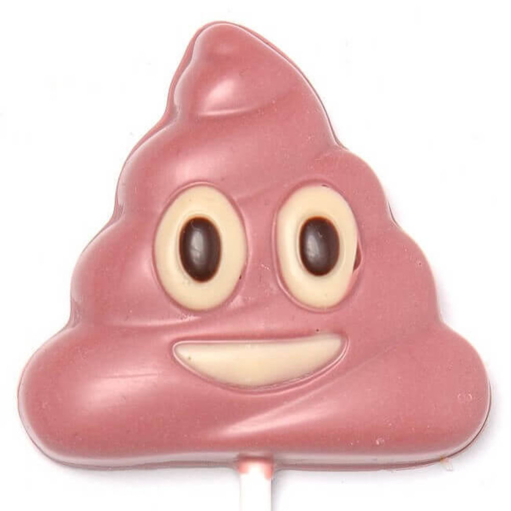 Poo emoji lollipop (ruby) emoticon poop lollipop 25 Grs - The Belgian