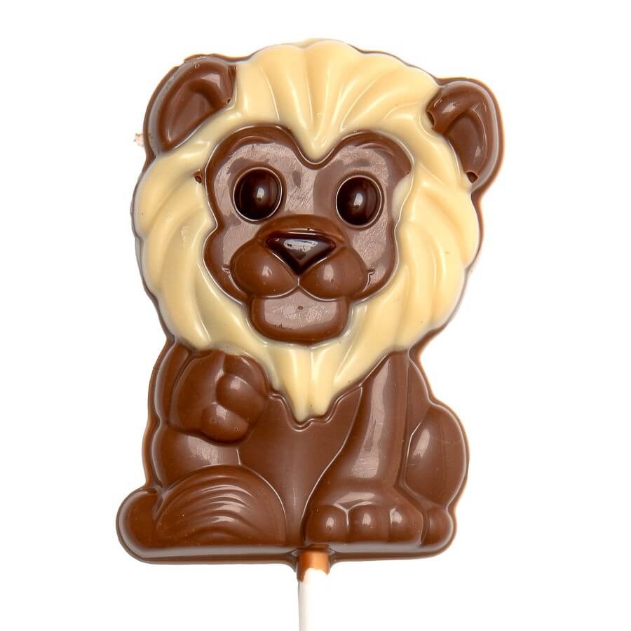 Lollipop lion white mane (milk chocolate) 25 Grs Lollipop lion white mane (milk chocolate) 25 Grs
