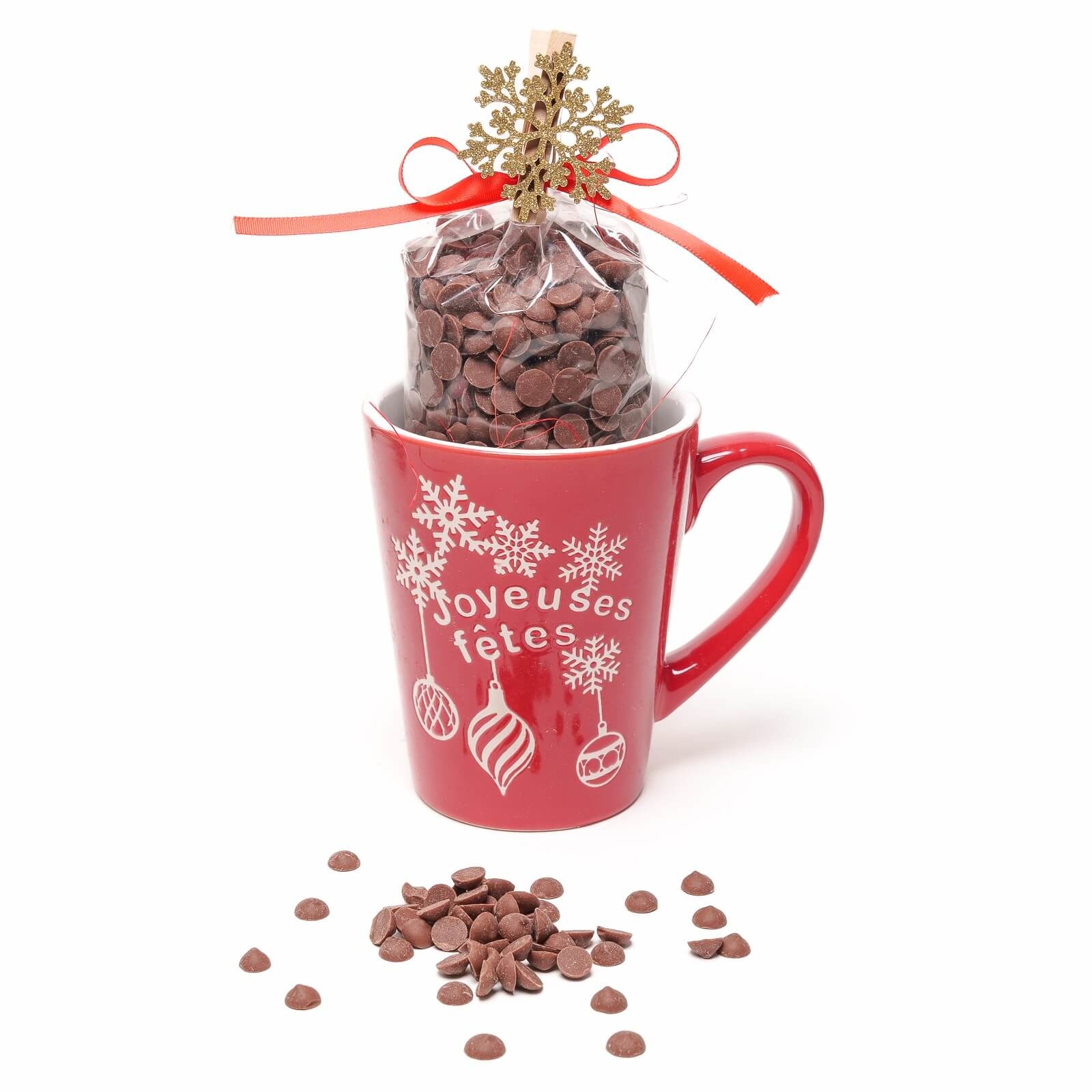 Hot milk chocolate in Christmas mug (happy holidays) 200 Grs