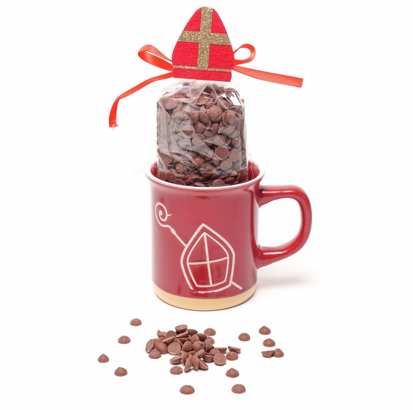 Hot milk chocolate in Christmas mug (saint nicholas) 200 Grs The