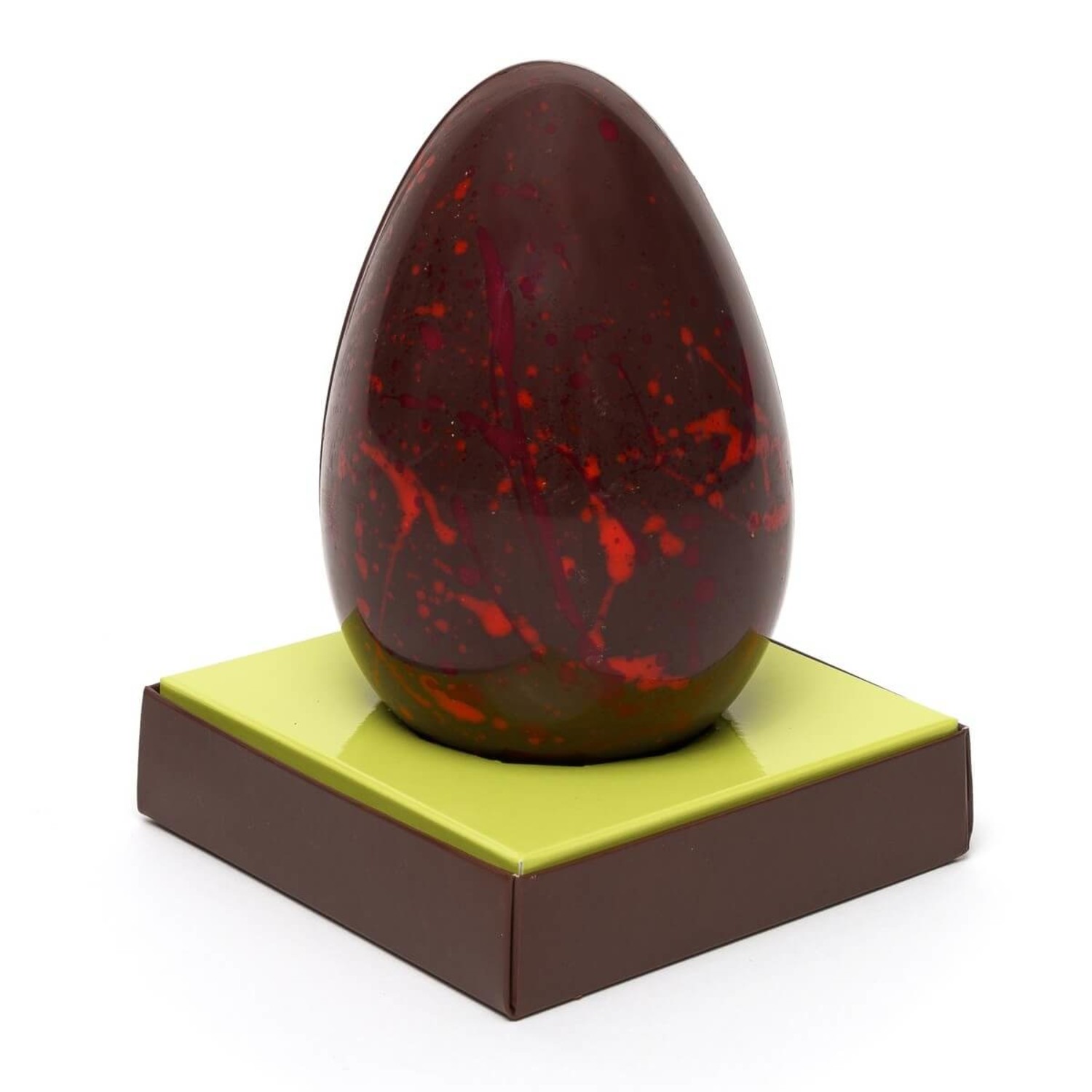 Splash yellow/green Easter egg with small eggs (dark chocolate