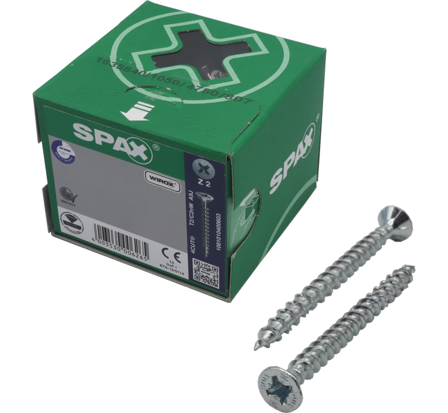 Spax®  T-STAR spaanplaatschroef  RVS A2 platkop PZ2 3,5X16MM