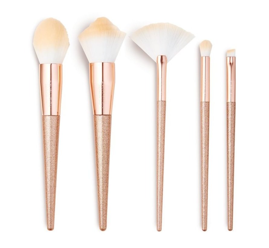 Precious Stone Brush Set Rose Quartz