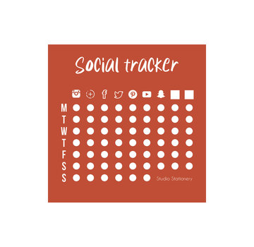 Studio Stationery Noteblock Mini Social Tracker
