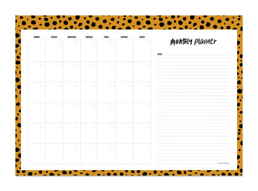 Studio Stationery Monthly Planner Cheeta - Desk Planner