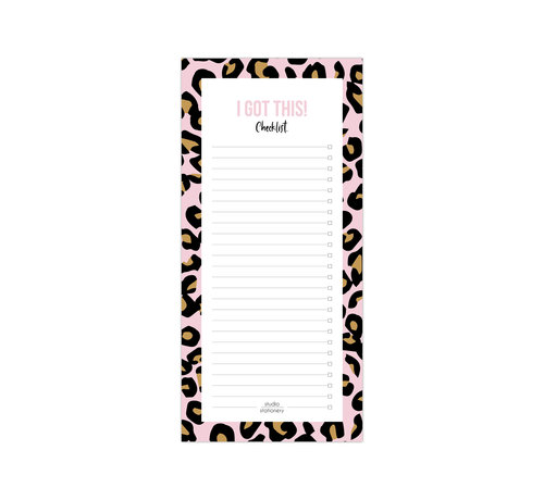 Studio Stationery Noteblock Checklist - I Got This Cheetah