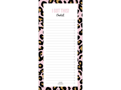 Studio Stationery Noteblock Checklist - I Got This Cheetah