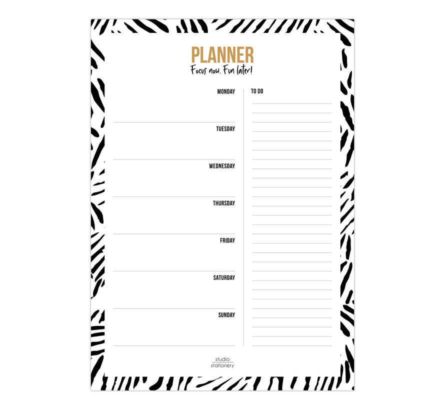 Weekly Plan Black & White - A4 Planner
