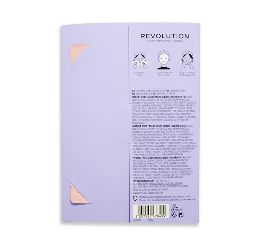 X Friends - Phoebe, Monica & Rachel Sheet Mask Set