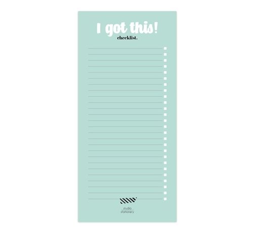 Studio Stationery Noteblock Checklist - I Got This Mint