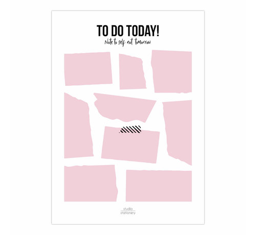 Studio Stationery Noteblock To Do Today Pink