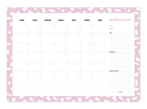Studio Stationery Monthly Deskplanner Confetti Lila