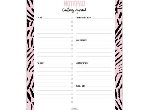 Studio Stationery Noteblock Creatively Organized Leaves Pink